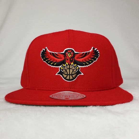 Atlanta Hawks Mitchell & Ness NBA Snapback Hat Cap 3D Logo‎ Red NWT - Picture 2 of 8